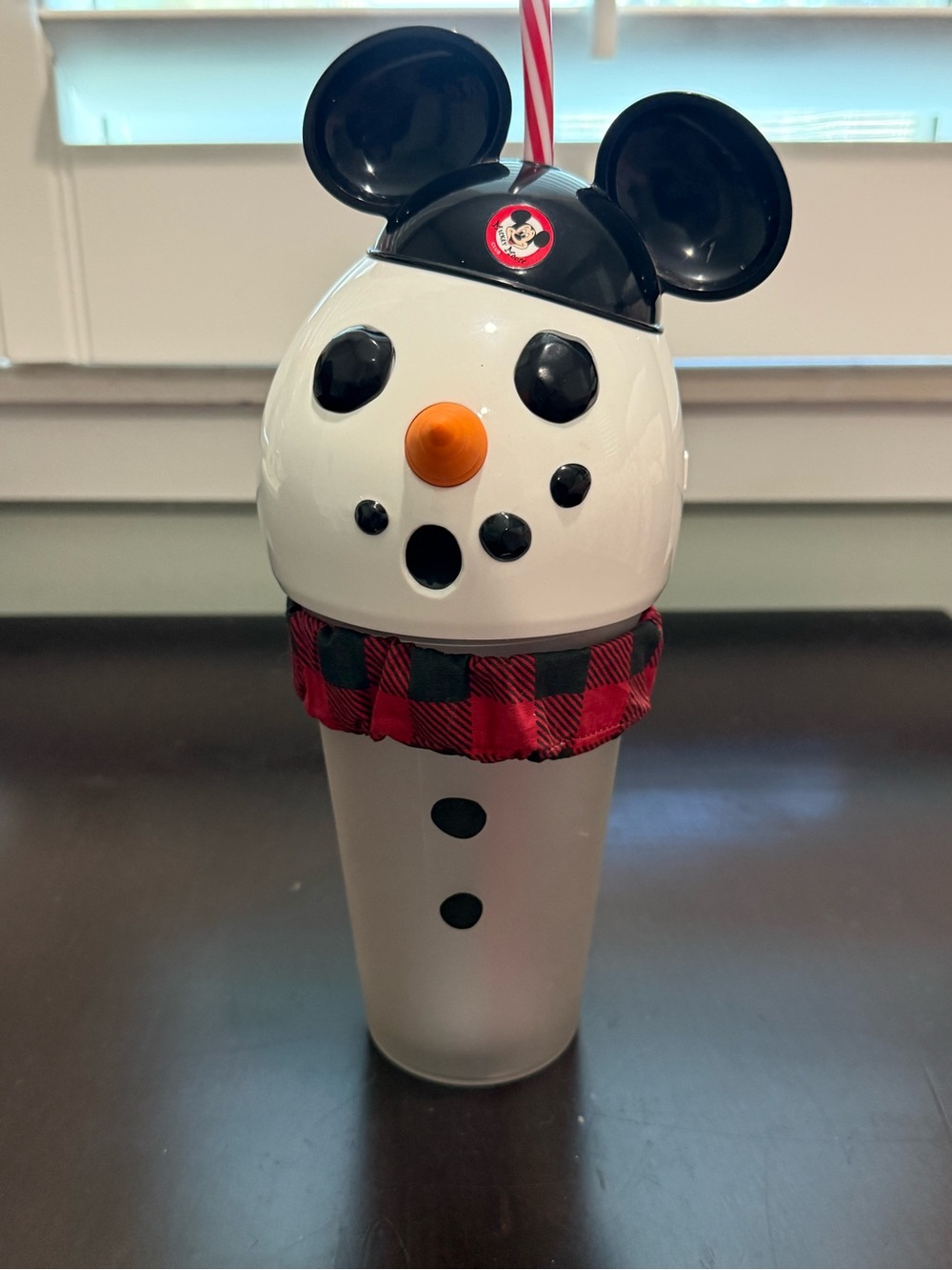 Disney Black & White Mickey Snowman Tumbler